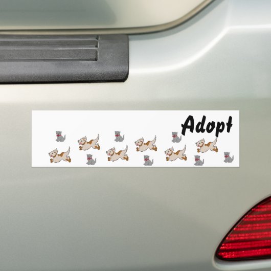 Autocollant De Voiture Chat Kitten Chien Adopter le pare-chocs Sticker (En voiture)