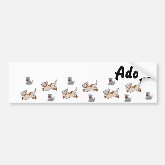 Autocollant De Voiture Chat Kitten Chien Adopter le pare-chocs Sticker (Devant)
