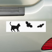 Autocollant De Voiture Chat noir avec chauve-souris (En voiture)