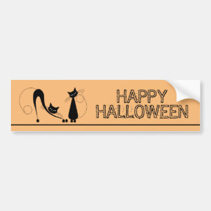 Autocollant De Voiture Chat Noir Élégant, Joyeux Halloween