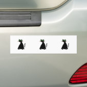 Autocollant De Voiture Chat noir gras aux yeux verts (En voiture)