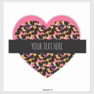 Autocollant de voiture Cheetah Heart Pink