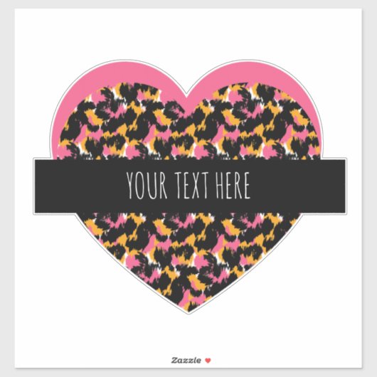 Autocollant de voiture Cheetah Heart Pink (Feuille)