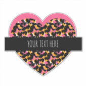 Autocollant de voiture Cheetah Heart Pink (Devant)