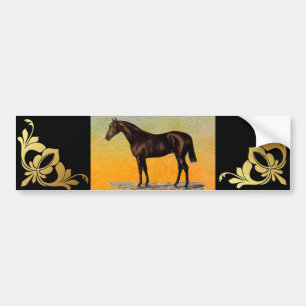 Autocollant De Voiture Cheval Brown
