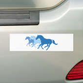 Autocollant De Voiture Cheval de course (bleu) (En voiture)