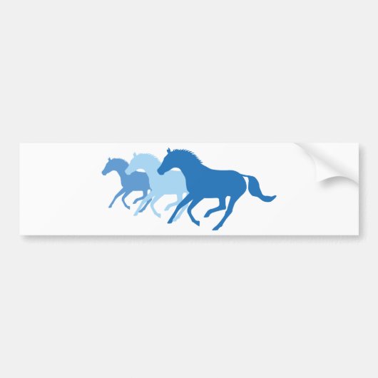 Autocollant De Voiture Cheval de course (bleu) (Devant)
