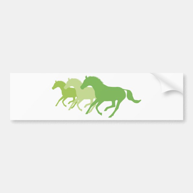 Autocollant De Voiture Cheval de course (vert) (Devant)