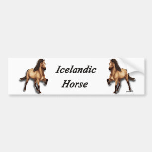 Autocollant De Voiture Cheval islandais Red Dun