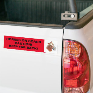 AUTOCOLLANT DE VOITURE CHEVALX À BORD ATTENTION GARDER ARRIÈRE!