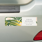 Autocollant De Voiture Chic Boho Blush Green Tropical Palm Plage Feuille (En voiture)