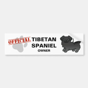 Autocollant De Voiture Chien de dessin animé Spaniel Tibétain noir