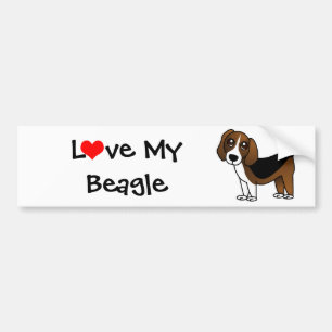 Autocollant De Voiture Chien mignon de bande dessinée de beagle