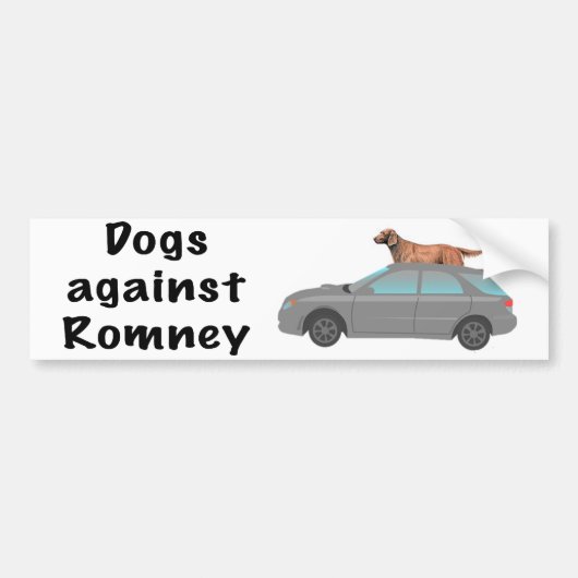 Autocollant De Voiture Chiens contre Romney (Devant)