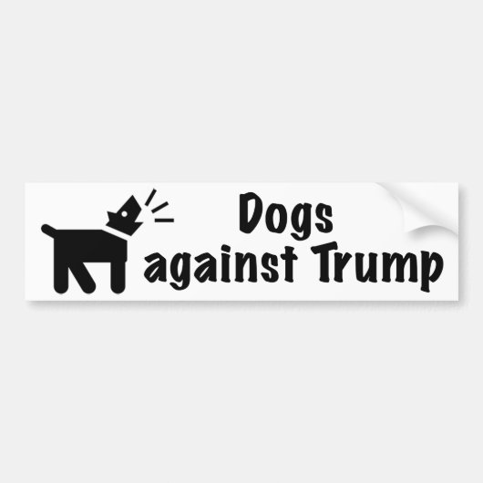 Autocollant De Voiture Chiens contre Trump (Devant)
