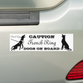 Autocollant De Voiture CHIENS français d'anneau de PRÉCAUTION À BORD (En voiture)