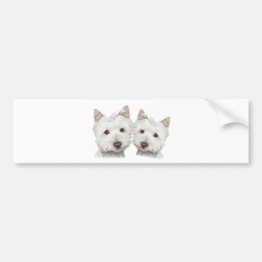 Autocollant De Voiture Chiens mignons de Westie (Devant)