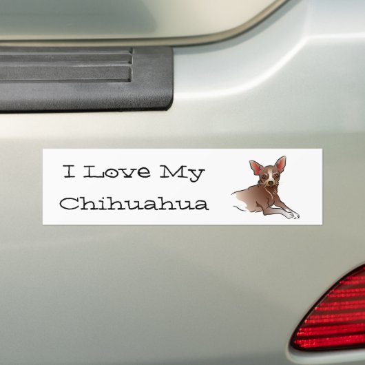 Autocollant De Voiture Chihuahua Brown - I Love My Chihuahua (En voiture)