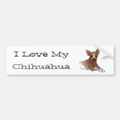 Autocollant De Voiture Chihuahua Brown - I Love My Chihuahua (Devant)