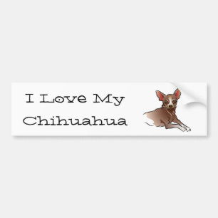 Autocollant De Voiture Chihuahua Brown - I Love My Chihuahua