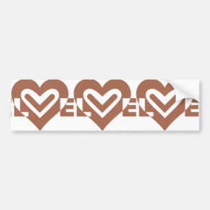 Autocollant De Voiture Chocolat graphique mignon Love Brown
