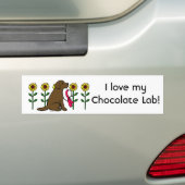 Autocollant De Voiture Chocolat Labrador d'été avec des tournesols (En voiture)