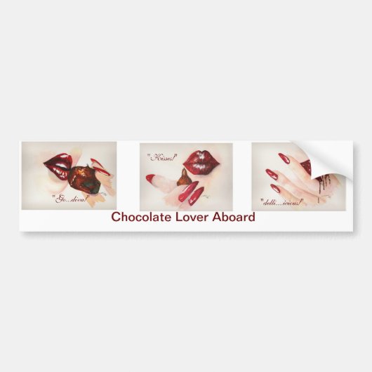 Autocollant De Voiture Chocolat Lover Aboard Bumper Sticker (Devant)