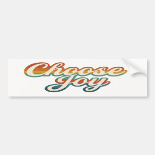 Autocollant De Voiture Choisissez Joy Vintage les années 70 Rainbow Scrip