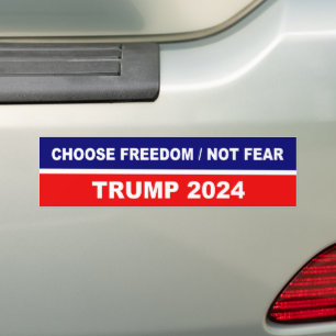 Autocollant De Voiture Choisissez Liberté et non peur Trump 2024