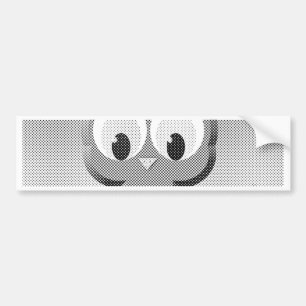 Autocollant De Voiture Chouette À Papier En Noir Et Blanc