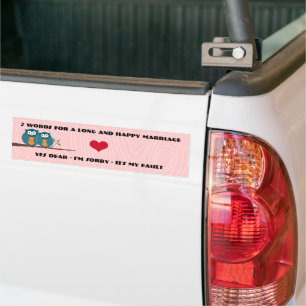 Autocollant De Voiture Chouettes Mignonnes 7 Mots Pour Un Mariage Long Et