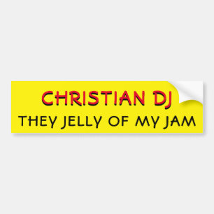 Autocollant De Voiture Christian DJ They Jelly de My Jam Yellow