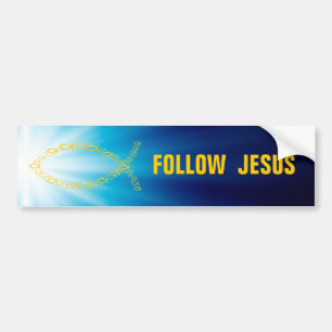 Autocollant De Voiture Christian Fish Follow Jesus