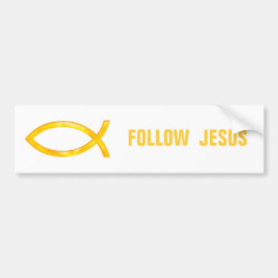 Autocollant De Voiture Christian Fish   Follow Jesus