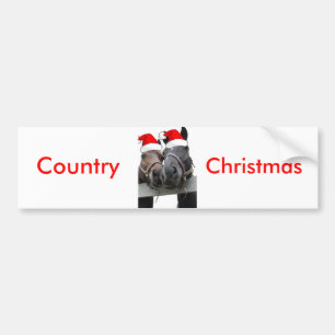 Autocollant De Voiture Christmas Country Horses
