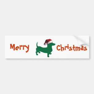 Autocollant De Voiture Christmas Dachshund