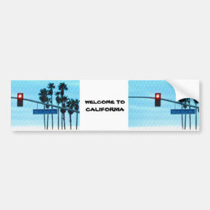 Autocollant De Voiture Ciel de plage de la Californie de signe de route