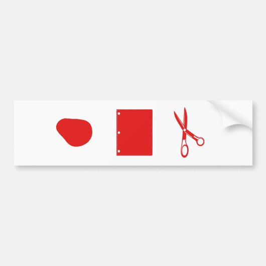 Autocollant De Voiture ciseaux de papier de roche (Devant)