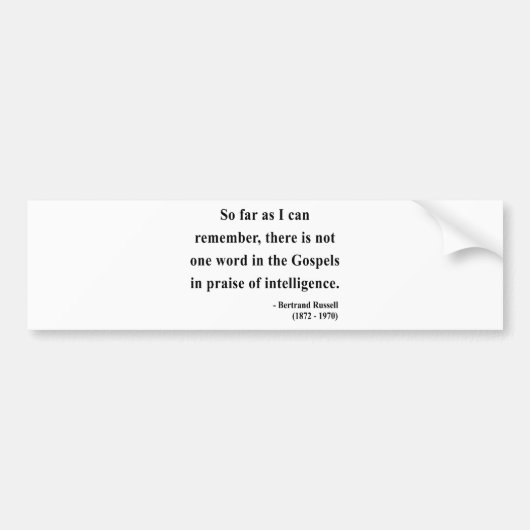 Autocollant De Voiture Citation 2a de Bertrand Russell (Devant)