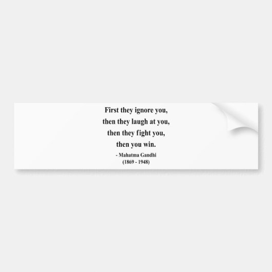 Autocollant De Voiture Citation 5a de Gandhi (Devant)