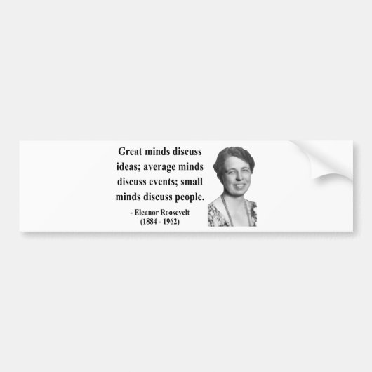 Autocollant De Voiture Citation 5b d'Eleanor Roosevelt (Devant)
