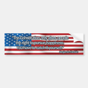 Autocollant De Voiture Citation Bumpersticker de Benjamin Franklin