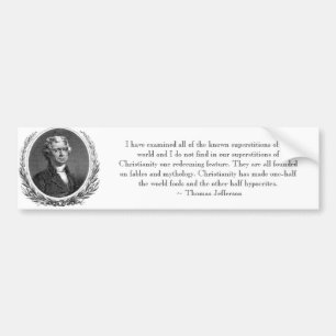 Autocollant De Voiture Citation Bumpersticker de Thomas Jefferson