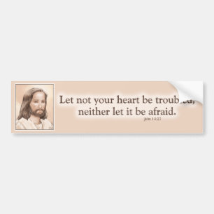 Autocollant De Voiture Citation de bible d'art de Jésus de sépia - 14h2