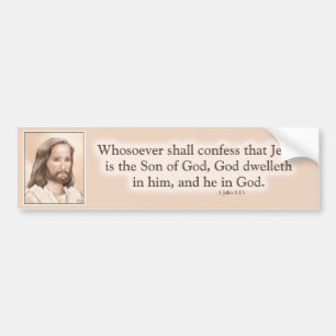 Autocollant De Voiture Citation de bible d'art de Jésus de sépia - 1 4h