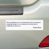 Autocollant De Voiture Citation de constitution par Patrick Henry (En voiture)