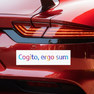 Autocollant De Voiture Citation de philosophie Cogito Ergo Sum Colorée