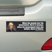 Autocollant De Voiture Citation de Thomas Jefferson (En voiture)