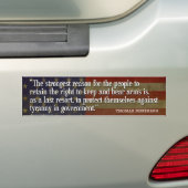 Autocollant De Voiture Citation de Thomas Jefferson - 2ème amendement (En voiture)