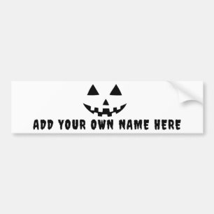 Autocollant De Voiture Citrouille personnalisé Halloween Votre Nom